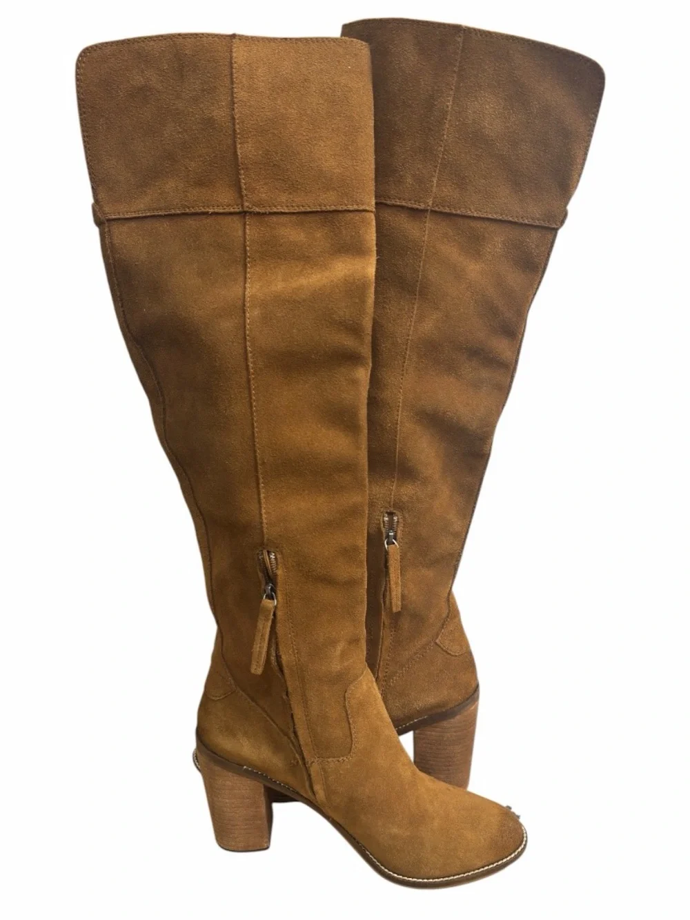 Steve Madden Palisade Brown Suede Over Knee Block Heel Boots Women’s Size 9.5